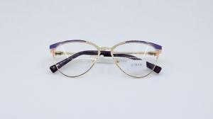 Wholesale Metal non-prescription glass frame wit spring hinges splicing colors fashion eyewear for ladies women daily gift from china suppliers