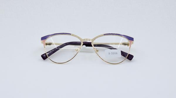 Metal non-prescription glass frame wit spring hinges splicing colors fashion