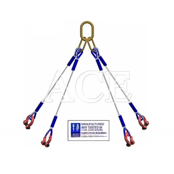 10-Ton Lifting Capacity Galvanized Sling Cable 4 legs Offshore Container Steel