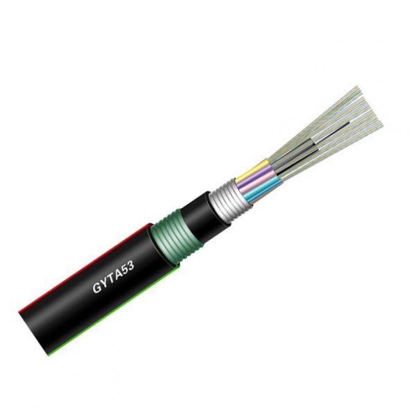 24 Cores GYTA53 Outdoor Fiber Optic Cable Direct Buried Double Jacket Stranded Loose Tube Aluminium Armored Cable 1