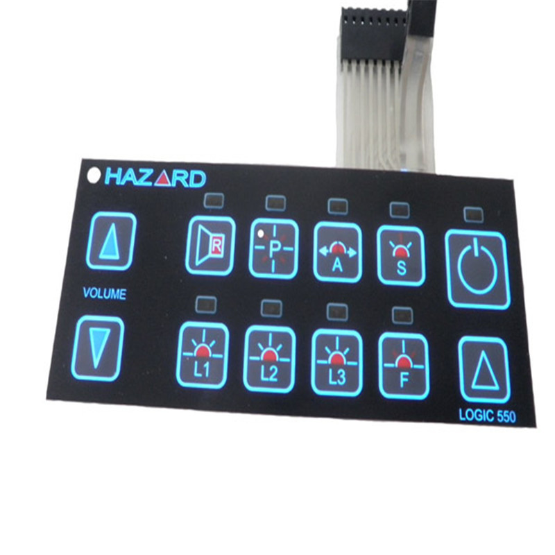 Customized Push Button Tactile Waterproof Membrane Switches For Industrial Control Machinery