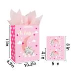 Custom Order 300gsm Ivory Board Pink Baby Shower Gift Carrier Paper Bag for Baby
