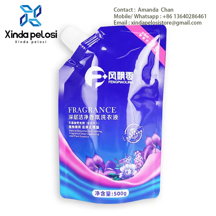 Customized Stand Up Pouch Food Bags For Food Juice Beverages Laundry Detergent Packaging