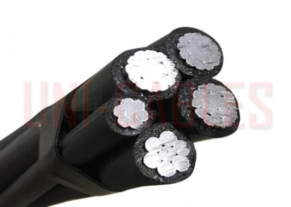 Aluminum NF C 33 209 Aerial Bundled Cable 600V Overhead Lines With Supporting