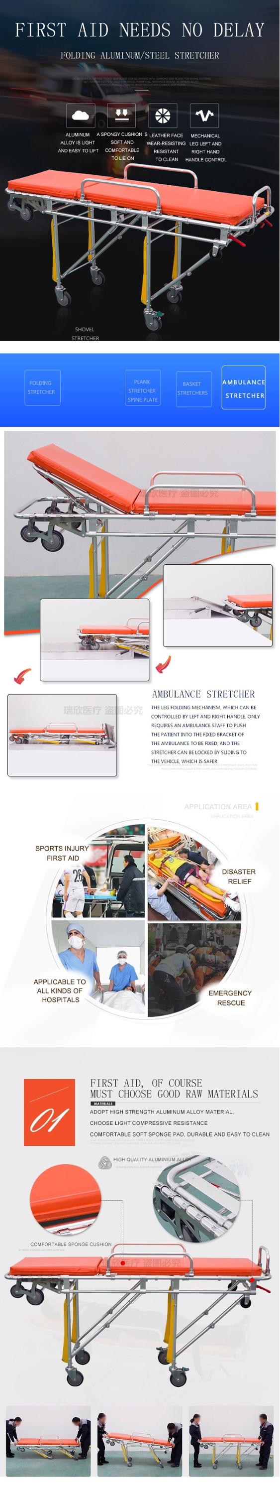 Aluminum Alloy Automatic Loading Ambulance Stretcher CE Certificate