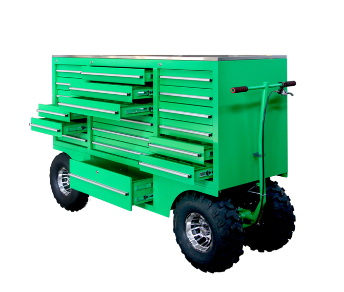 Garage Metal Tool Cart Easy Mobility and Organization with Stainless Steel Handles