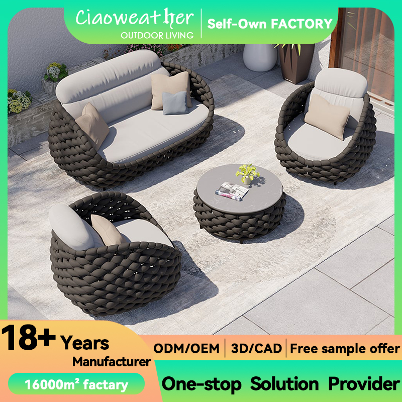 Outdoor Furniture Sectionals Patio Furniture Customize Garden Outdoor Sofas for Modern Courtyard Leisure Sofa Chair Set