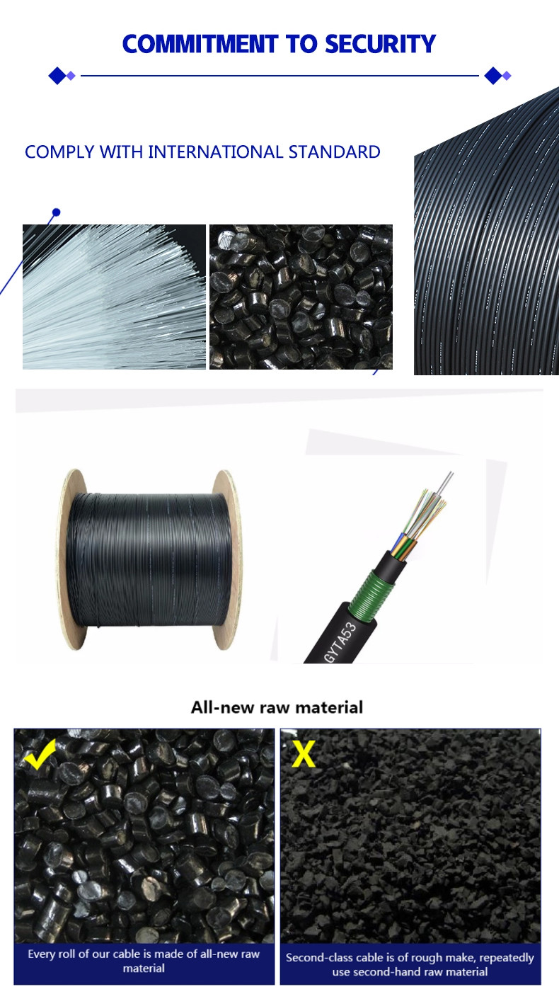 Multi Strand Armored Fiber Optic Cable 4Core 144 Core For Long Distance Communication