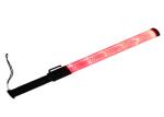 Police Hand Hold Warning Baton Flashing Red Traffic Light