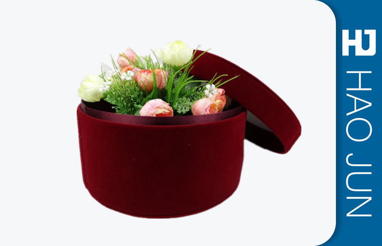 Fancy Round Cardboard Boxes With Lids / Flower Bouquet Boxes Color Customized