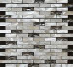300x300mm linear glass tile,aluminum strip mosaic wall tile,grey color