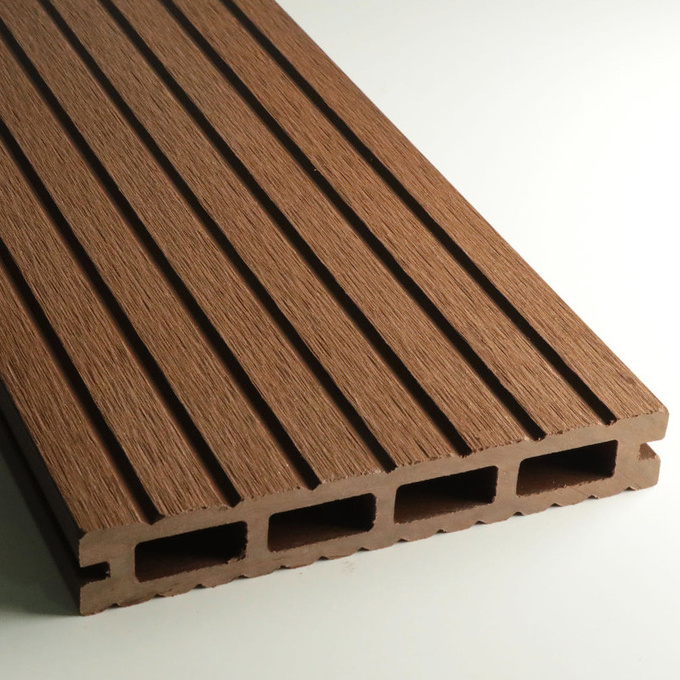 Safety WPC Decking Panel Low Maintenance Anti Slip Composite Decking Board