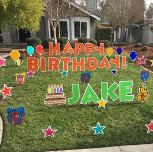 Wholesale PP Corrugated Plastic Yard Letters Happy Birthday Coroplast Sign Letters With Stakes from china suppliers