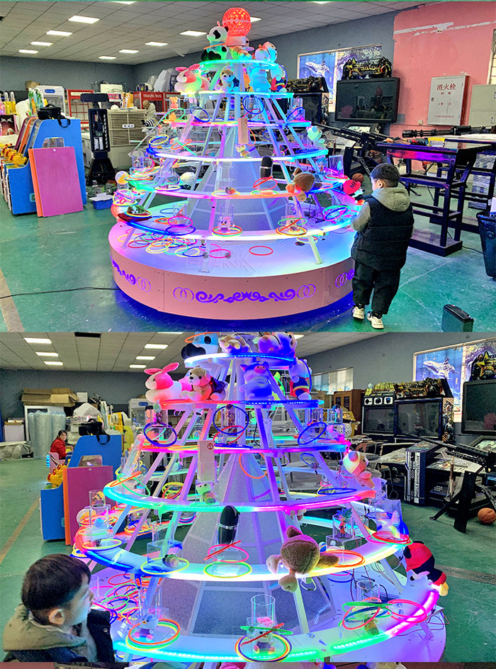 Booth Amusement Carnival Games Ring Toss Gift Machine With Colorful Light