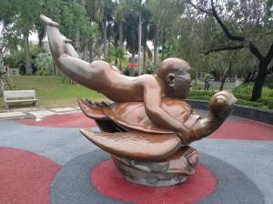 Wholesale Creative Painted Bronze Figure Sculpture Customized Copper Art For Garden Ornaments from china suppliers