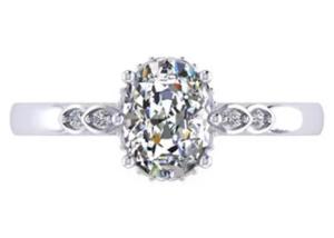 Wholesale Oval Cut 18k White Gold Engagement Ring 8.0×6.0mm Dimension ODM from china suppliers