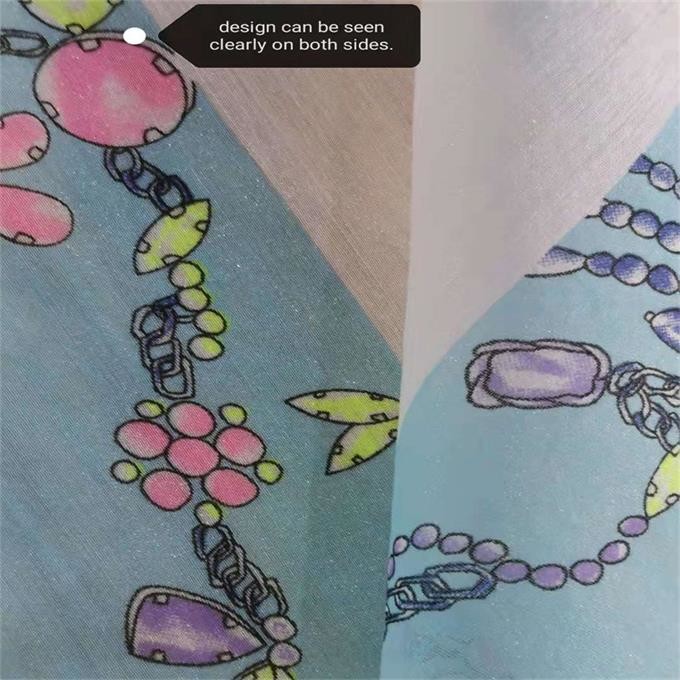 80s Women Suit Fabric Digital Printed 20d Chiffon Polyester Spandex