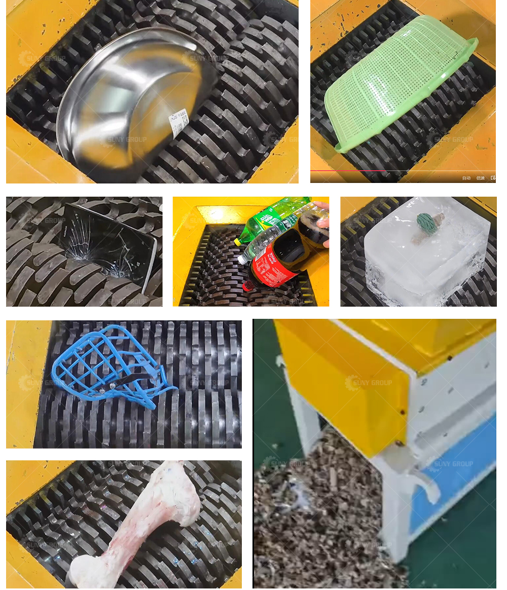 Online Support Industry Cardboard Used Paper Small Double Shaft Shredder 1200*600*1000mm