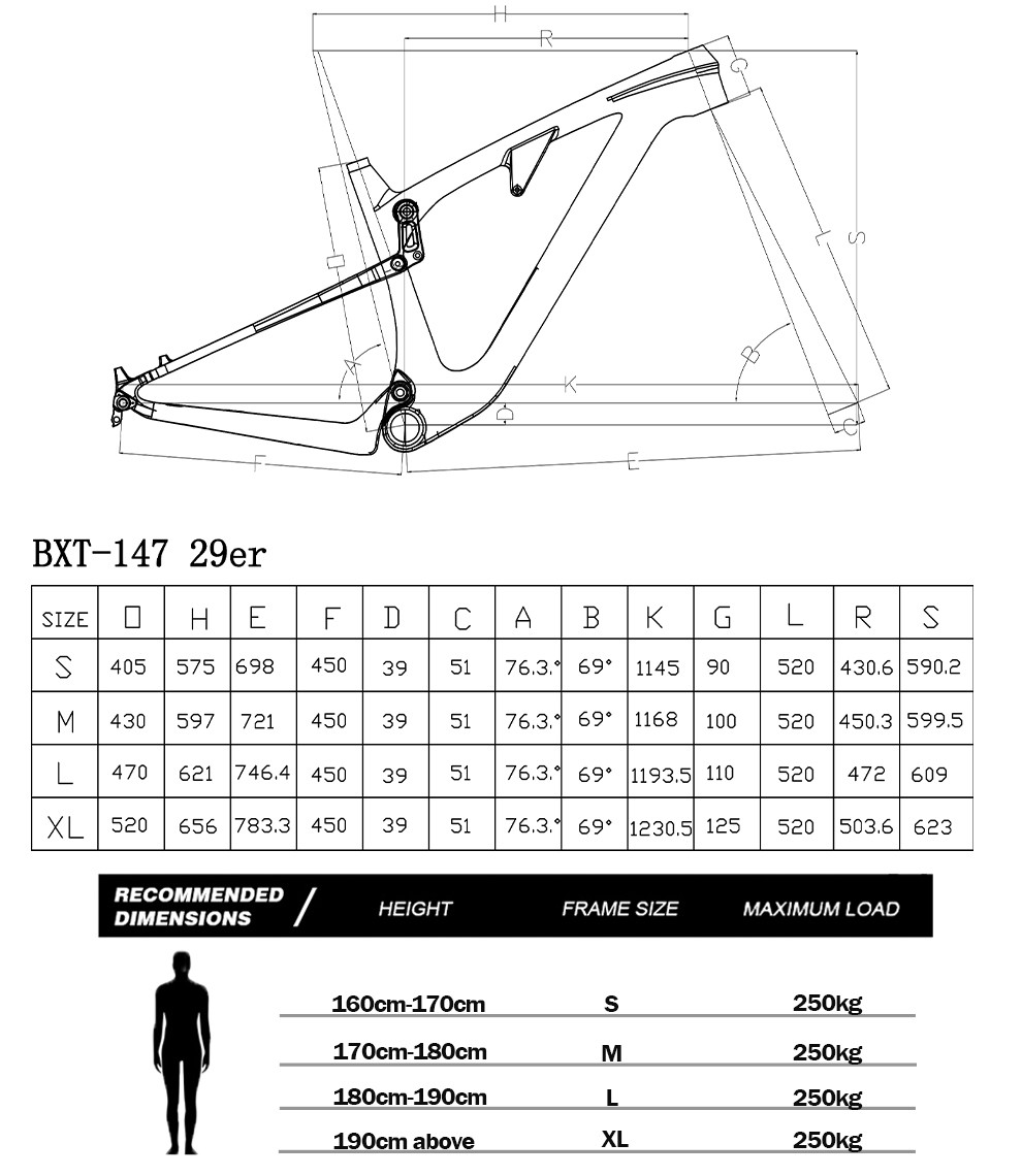 EPS T1000 Carbon Full Suspension Frame 29er Fit For Mountain Bike