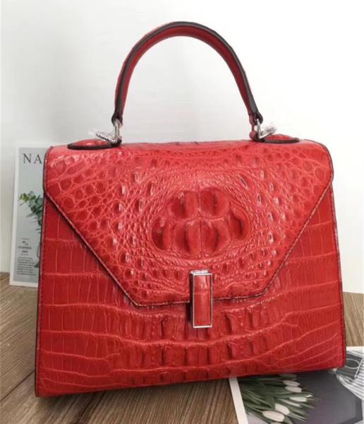 Fashion Genuine Crocodile Skin Lady Handbag Exotic Real True Alligator Leather