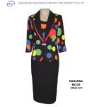 Colorful Printing Jacket and Long Dress for Contrast Colour Suit