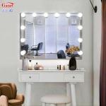 Glass Mirror Home Decor Shine Spiegel Full Body Pro Cosmetic Vanity Makeup LED