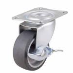 Small Rigid Grey Themoplastic rubber caster, 2",2.5",3" light duty Fixed TPR
