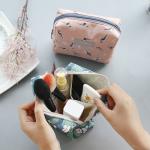Lady'S Flower Pattern Polyester Cosmetic Makeup Bag