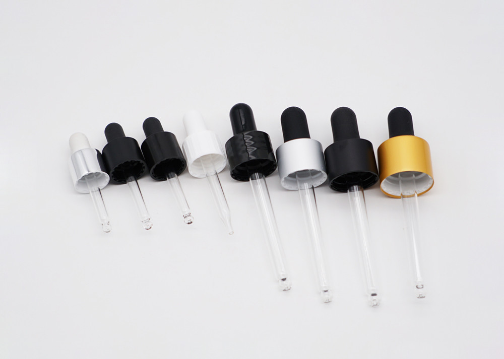 Plastic Glass Dropper Caps Screw Colorful Essential Oil Droppers For Bottles