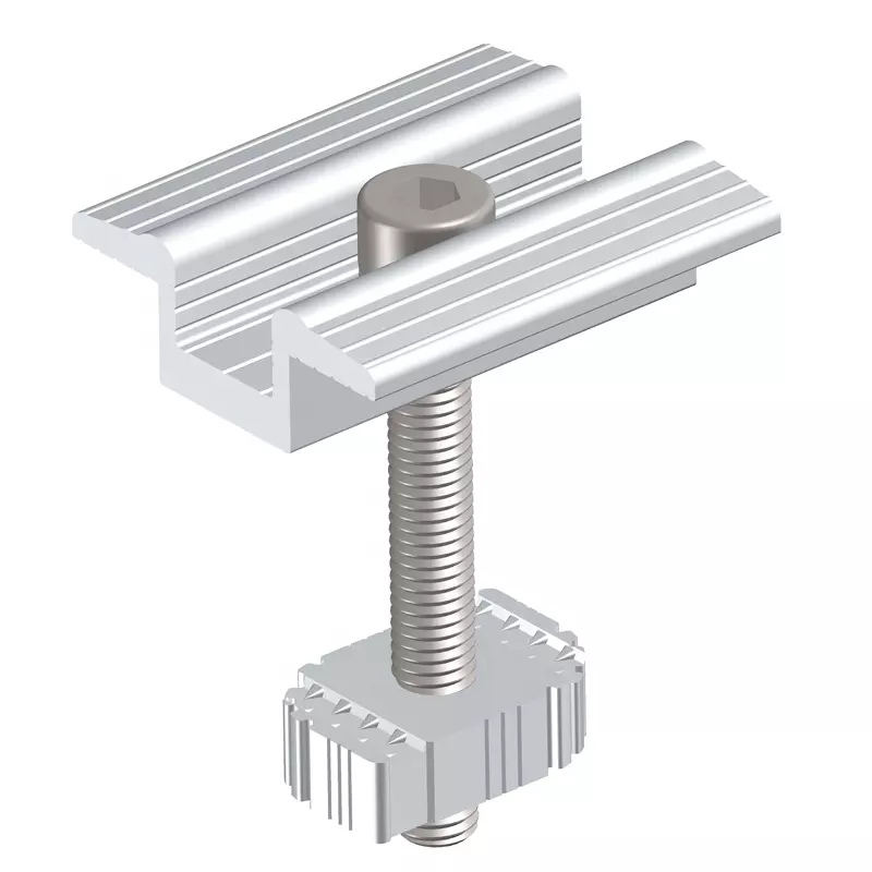 Customized Aluminium Mid Clamp Fixing Brackets for Roof Ground Solar Mounting System