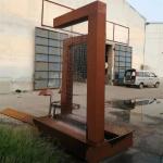 90 Degree Metal L Shape Rain Curtain Corten Steel Garden Water Fountain