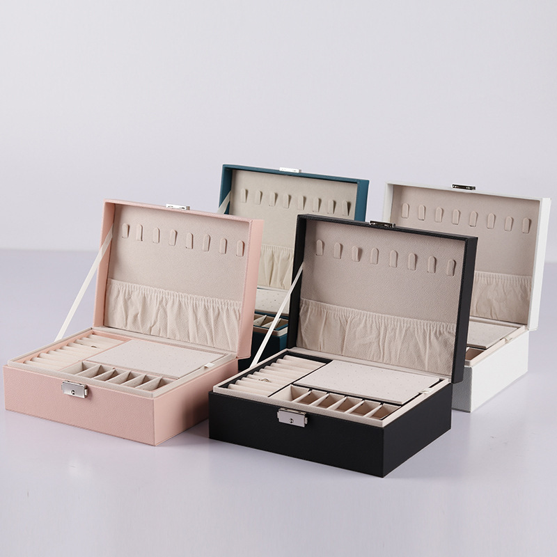 Custom Size Accepted PU Leather Jewelry Box Organizer for Travel and Packaging