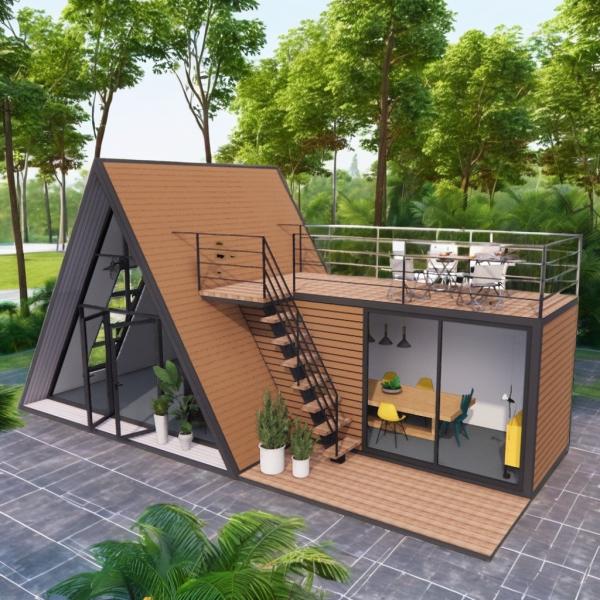 Aluminum Alloy Windows Luxury Modern A-Frame Low-rise Villa Heat-Insulated
