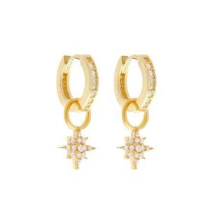 Wholesale 925 Sterling Silver Mini Starburst Pave CZ Huggie Earrings with Fast and Safe Shipping from china suppliers
