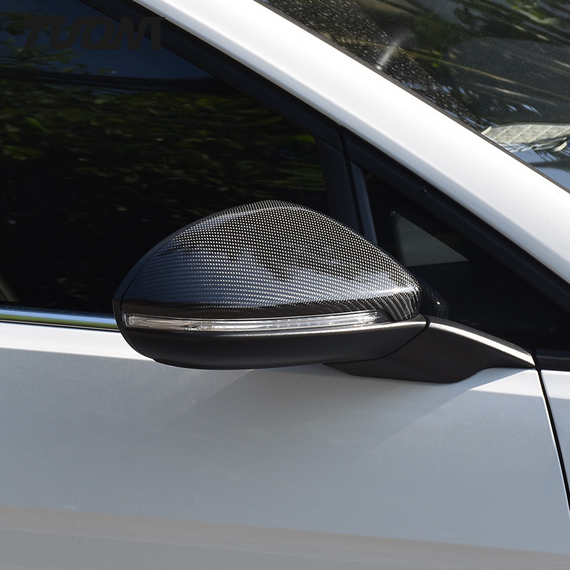 Casing Cap Carbon Fiber Rearview Mirror Covers VW Beetle CC Eos Passat Jetta Scirocco