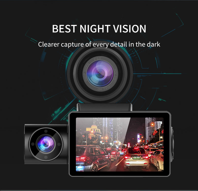 1080p IR 4k Dual Channel Dash Cam Night Vision Front And Rear Parking Mode