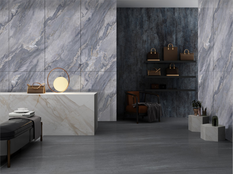 Durable W.A 0.5% Eco-Friendly Gray Indoor Wall And Floor Porcelain Glazed Polished Tile For Balcony And House
