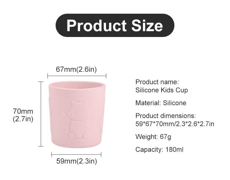 6.3oz Kids Silicone Cup Sippy Cup For 9 Month Old BPA Free