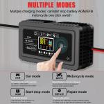 12V 10A 24V 5A 9 Stage Lead Acid Battery Charger for Car Motorcycle Truck High