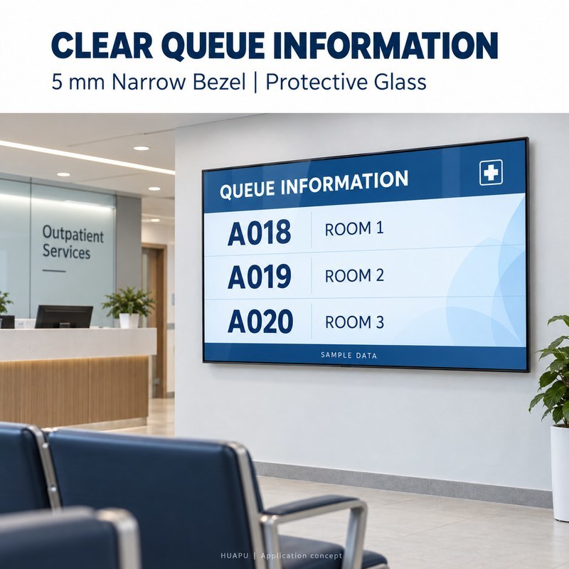 75" Large Format LCD Display Indoor 4K LCD Display Screen For Hospital Waiting Areas