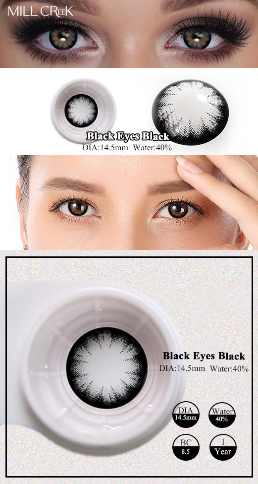 ODM Realistic Circle Black Rim Contact Lenses 14.5mm For Big Eyes