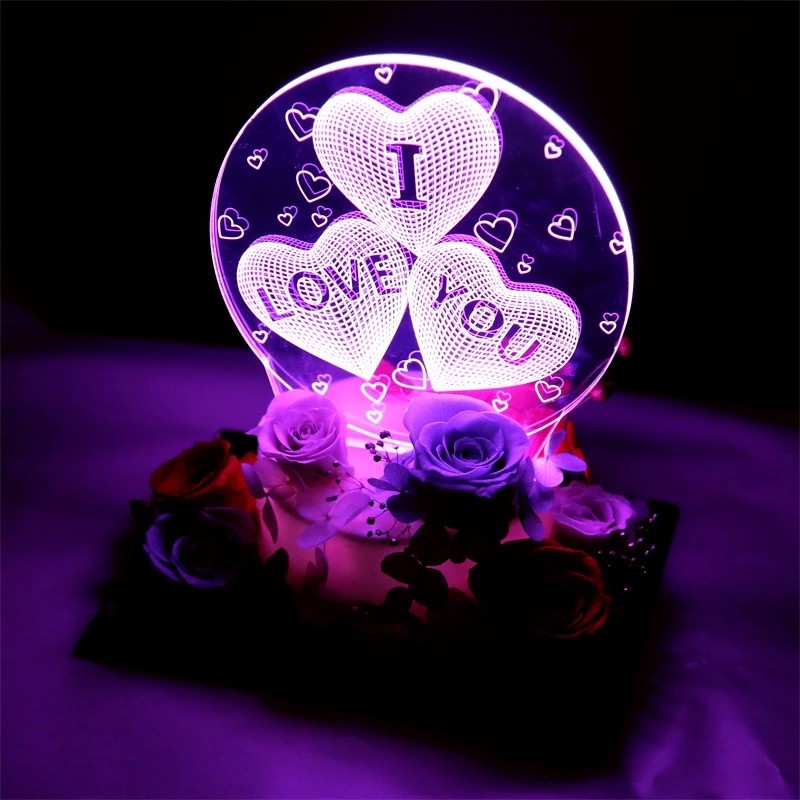 Forever Real Rose Everlasting Flower Preserved Fresh Flower Live Enchanted Rose in Glass Dome Cover with Gift Box Bag