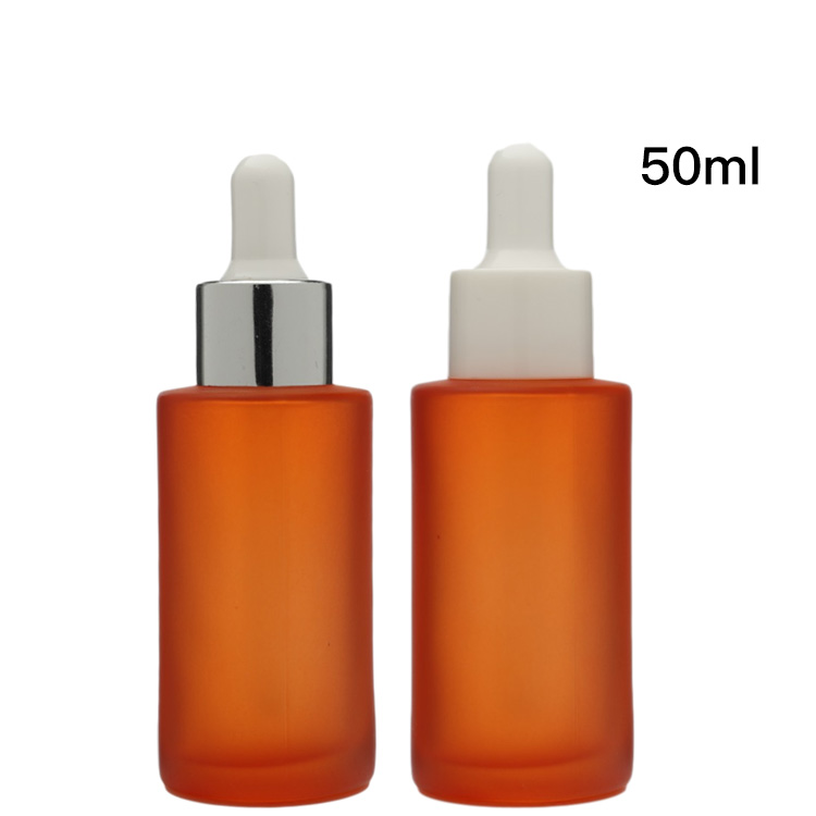 Hot Sale Color Frosted 50ml Empty Serum Dropper Glass Bottle Packaging For Oil