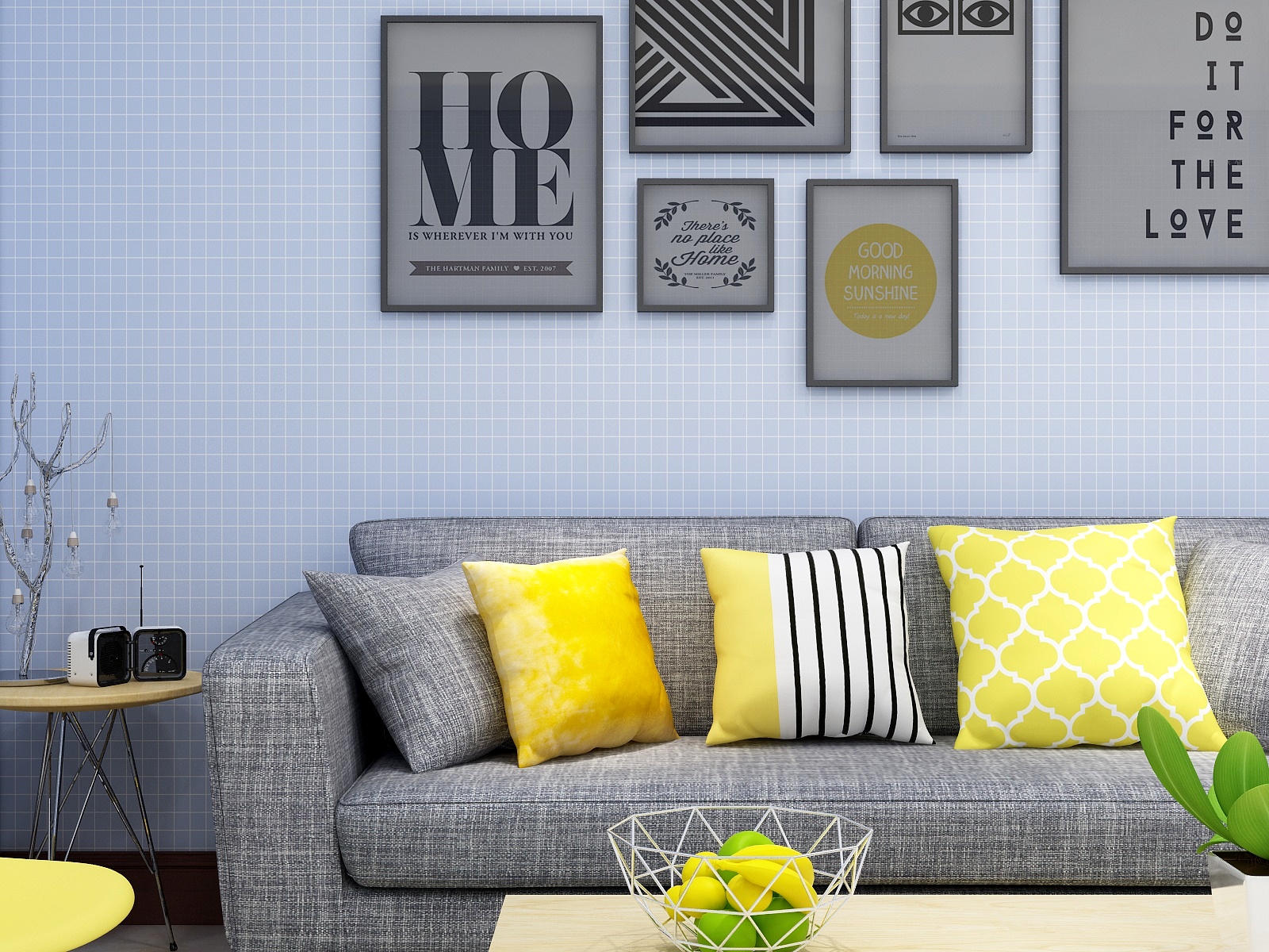 Black Grid 3D Adhesive Wallpaper 3D Wall Stickers Waterproof For Kitchen Bathroom