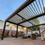Double Aluminum Louvers Aluminum Patio Pergola Louvered Flip Sun Shade Pavilion