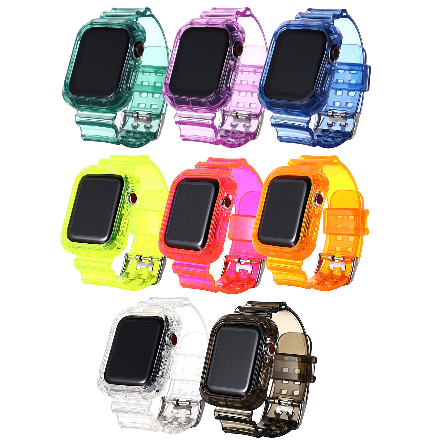 Light Weight Smart Watch Replacement Bands TPU Neon Color Anti Shock For Iwatch