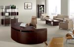 luxury office executive leather curved table/luxury leather office arched