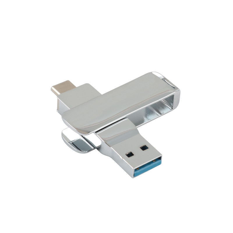 Silver Metal Type C Pendrive With Shiny Compliance With American Certification