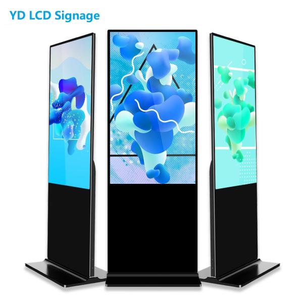 Ultrathin Floor Stand LCD Touch Screen Kiosk 55 Inch Android Operating System