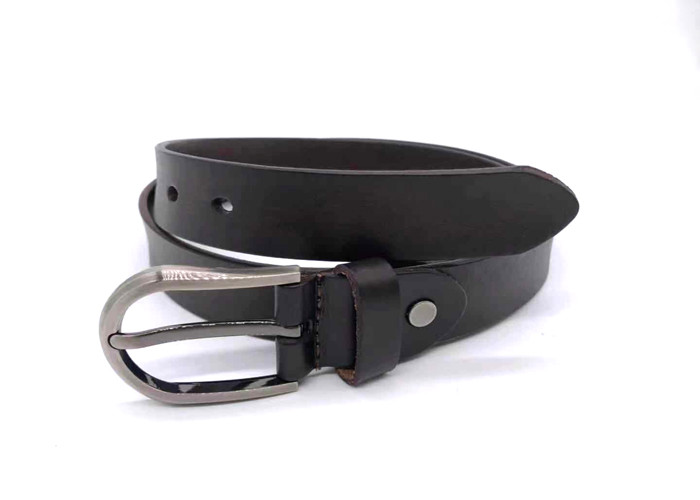 Long Buckle Black 125cm Womens Genuine Leather Belt